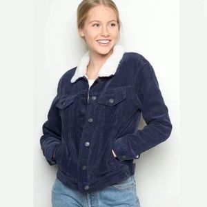 Brandy Melville Navy Corduroy Jacket